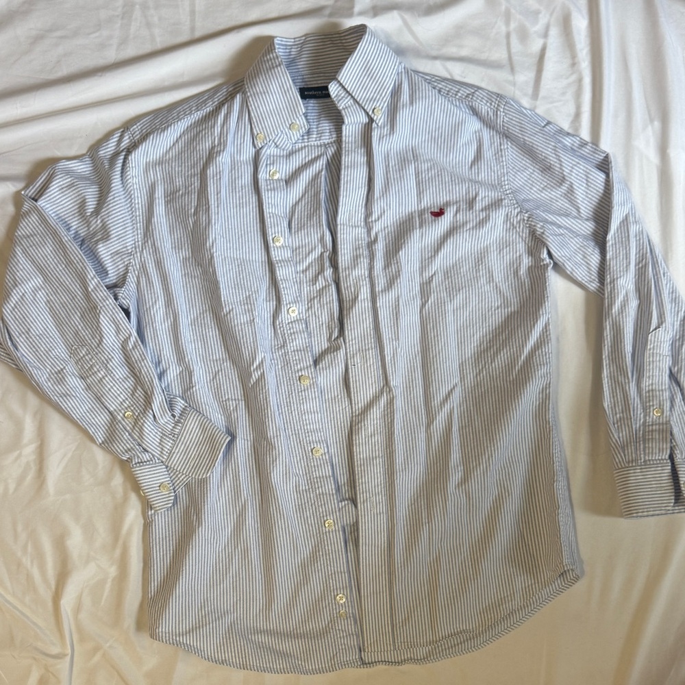 Classic Blue Striped Men's Shirt